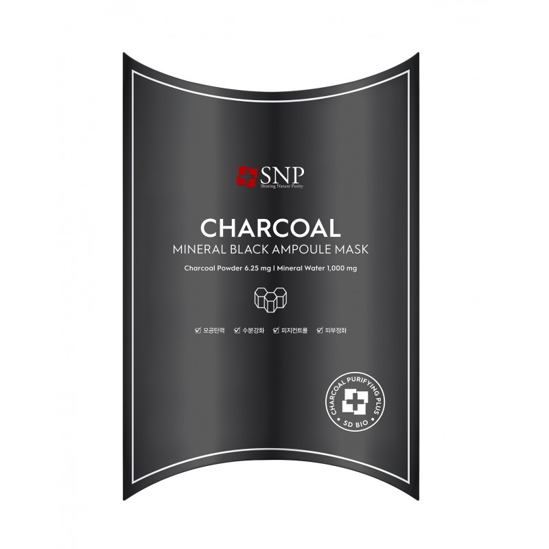 CHARCOAL MINERAL BLACK AMPOULE MASK 10S