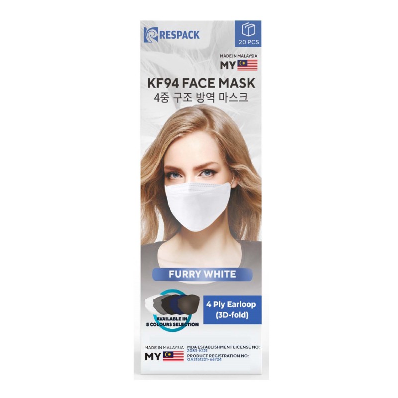 KF94 FACE MASK 4PLY 20S (FURRY WHITE)